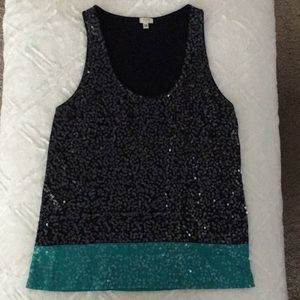 JCrew razor back sequin tank